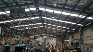 Tyco Install Airius Cooling Fans in thier Warehouse