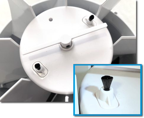 Close up showing the integrated NPBI emitters in the Airius PureAir NPBI Fan