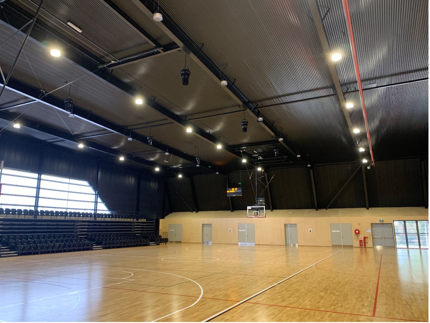 Airius Model 60 EC fans in a sports hall in NSW